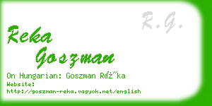 reka goszman business card